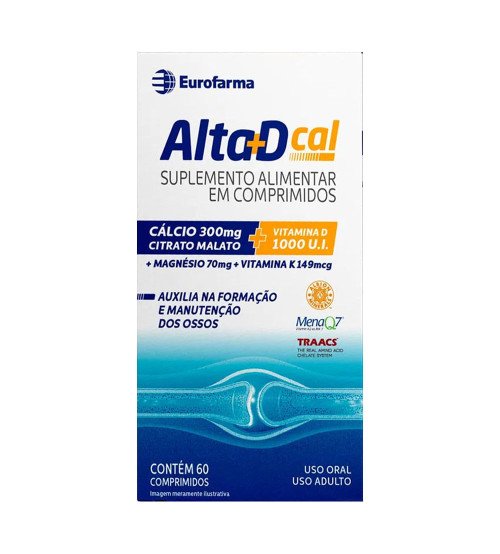 Alta D Cal 1000UI Eurofarma Vitamina D 60 Comprimidos Alta D Cal 1000UI Eurofarma Vitamina D 60 Comprimidos