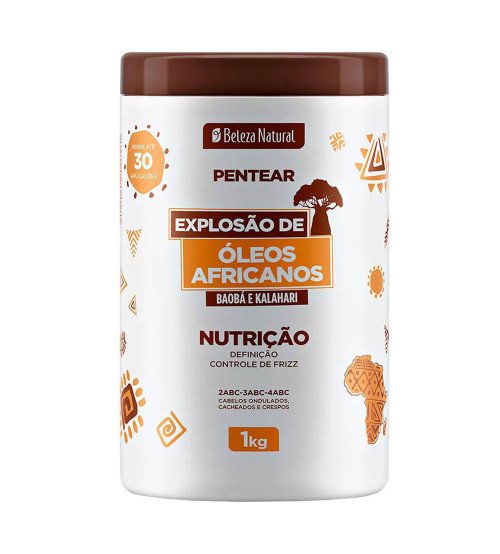 Creme de Pentear Beleza Natural Explosão de Óleos Africaons 1Kg Creme de Pentear Beleza Natural Explosão de Óleos Africaons 1Kg