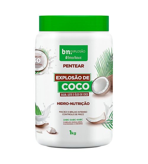 Creme Para Pentear Beleza Natural Hidro-Nutrição Explosão de Coco 1kg Creme Para Pentear Beleza Natural Hidro-Nutrição Explosão de Coco 1kg