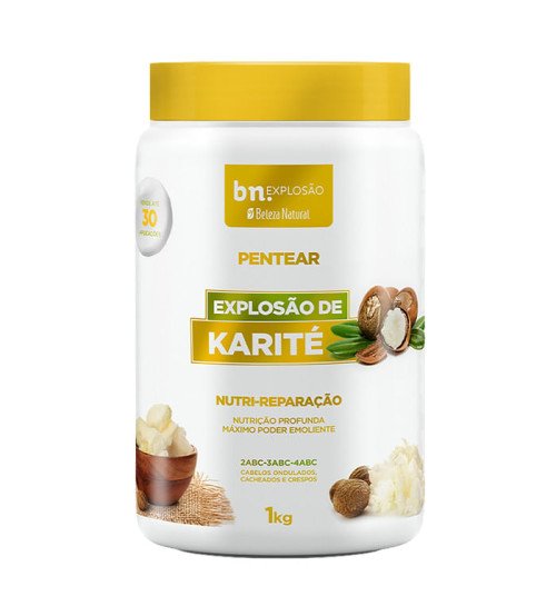 Creme Para Pentear Beleza Natural Nutri-Reparação Explosão de Karité 1kg Creme Para Pentear Beleza Natural Nutri-Reparação Explosão de Karité 1kg