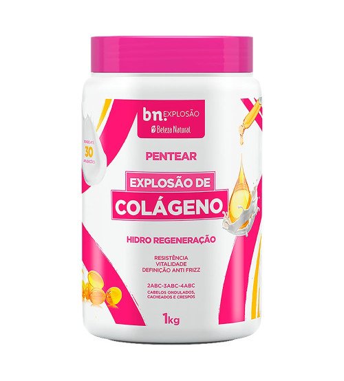 Creme Para Pentear Beleza Natural Hidro-Regenerção Explosão de Colágeno 1kg Creme Para Pentear Beleza Natural Hidro-Regenerção Explosão de Colágeno 1kg