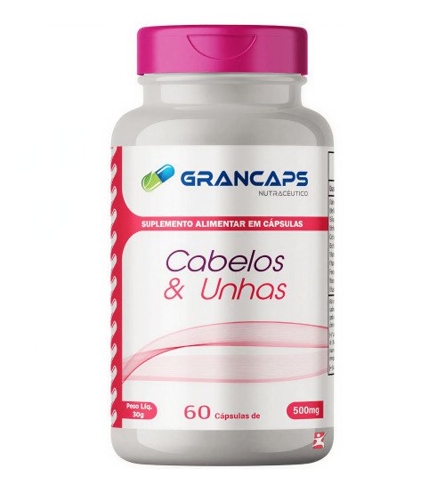 CABELOS E UNHAS - FÓRMULA EXCLUSIVA BELEZA DA MULHER 60 CÁPSULAS - GRANCAPS CABELOS E UNHAS - FÓRMULA EXCLUSIVA BELEZA DA MULHER 60 CÁPSULAS - GRANCAPS